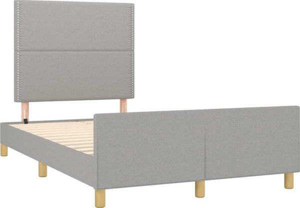 vidaXL Rama κρεβατιού με κεφαλάρι ανοιχτό γκρι 120x200 εκ