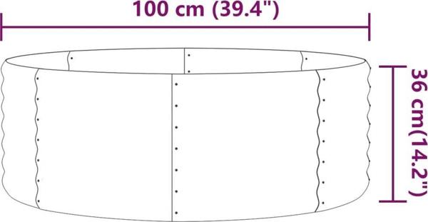 vidaXL vidaXL Donica ogrodowa, malowana proszkowo stal, 100x100x36 cm zielona