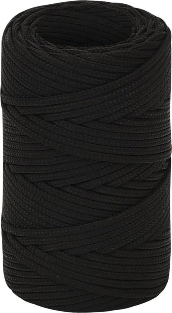 vidaXL vidaXL Linka robocza, czarna, 2 mm, 250 m, poliester