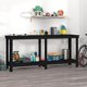 vidaXL Μαύρος πάγκος εργασίας 180x50x80 cm από μασίφ ξύλο πεύκου
