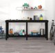 vidaXL Μαύρος πάγκος εργασίας 180x50x80 cm από μασίφ ξύλο πεύκου