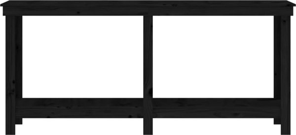 vidaXL Μαύρος πάγκος εργασίας 180x50x80 cm από μασίφ ξύλο πεύκου