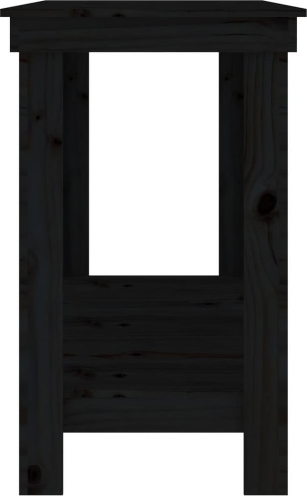 vidaXL Μαύρος πάγκος εργασίας 180x50x80 cm από μασίφ ξύλο πεύκου