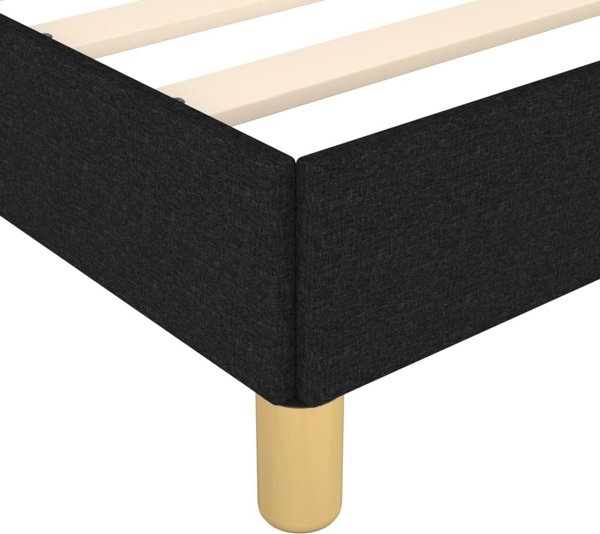 vidaXL Κορνίζα κρεβατιού με κεφαλάρι, μαύρη, 140x190 εκ., επενδεδυμένη με ύφασμα