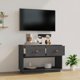 vidaXL vidaXL Szafka pod telewizor, szara, 90x40x60 cm, lite drewno sosnowe
