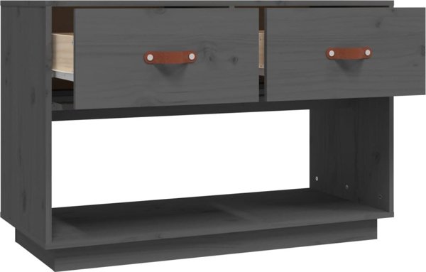vidaXL vidaXL Szafka pod telewizor, szara, 90x40x60 cm, lite drewno sosnowe