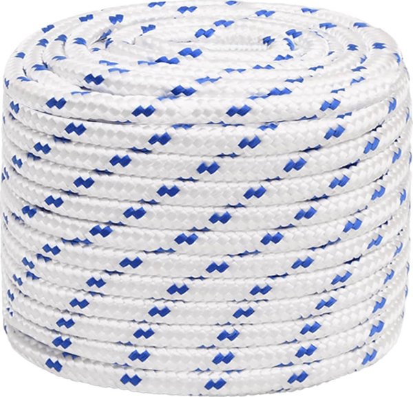 vidaXL Ναυτικό σχοινί, λευκό, 16 mm, 100 m, πολυπροπυλένιο
