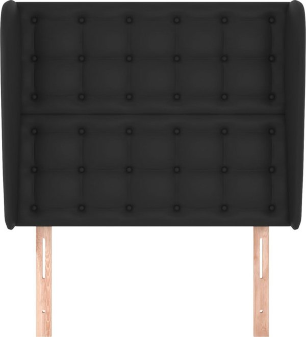 vidaXL Κεφαλάρι uszak, μαύρο, 93x23x118/128 εκ., τεχνητό δέρμα