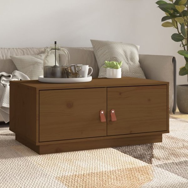 vidaXL Stolik Kawowy, Μέλι Καφέ, 80x50x35 cm, Στερεό Πεύκο