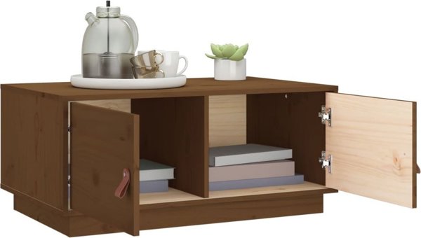vidaXL Stolik Kawowy, Μέλι Καφέ, 80x50x35 cm, Στερεό Πεύκο