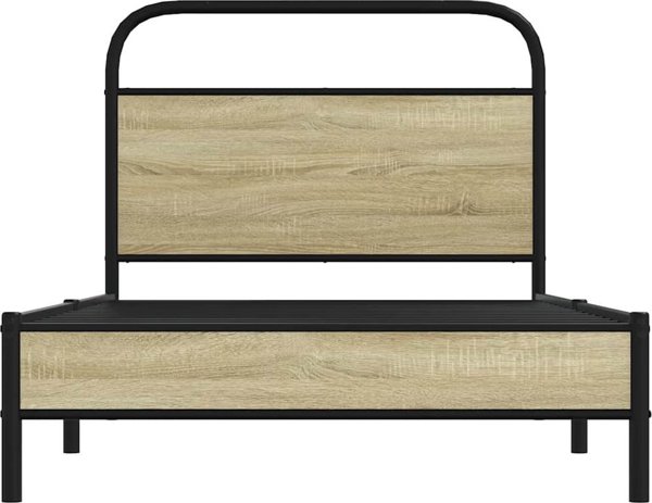 vidaXL Κρεβάτι Μονό 100x200 εκ. από Ξύλο Δρυός Sonoma - Χωρίς Στρώμα