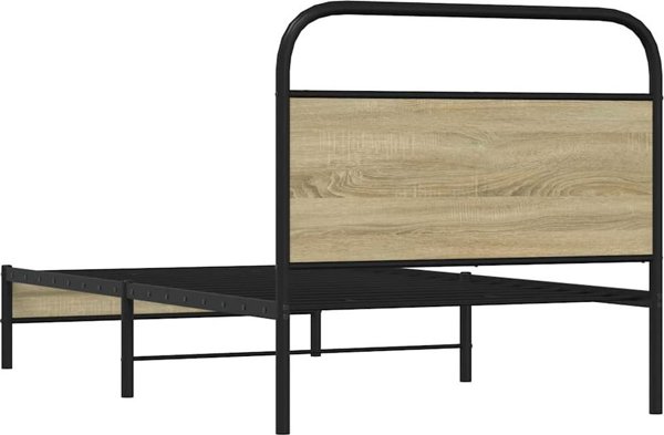 vidaXL Κρεβάτι Μονό 100x200 εκ. από Ξύλο Δρυός Sonoma - Χωρίς Στρώμα