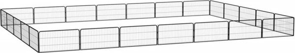 vidaXL vidaXL Kojec dla psa, 24 panele, czarny, 100x50 cm, stal