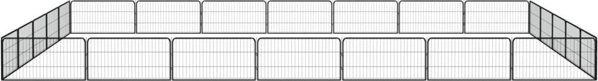 vidaXL vidaXL Kojec dla psa, 24 panele, czarny, 100x50 cm, stal