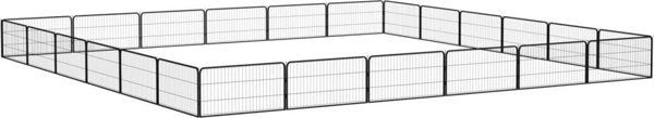 vidaXL vidaXL Kojec dla psa, 24 panele, czarny, 100x50 cm, stal