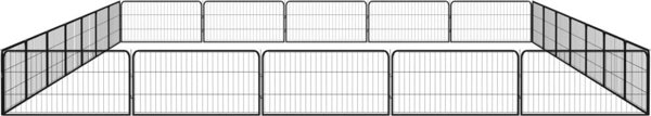 vidaXL vidaXL Kojec dla psa, 24 panele, czarny, 100x50 cm, stal