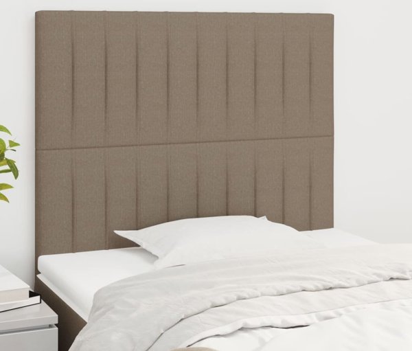 vidaXL Κεφαλάρια κρεβατιού, 2 τεμ., taupe, 100x5x78/88 cm, ύφασμα