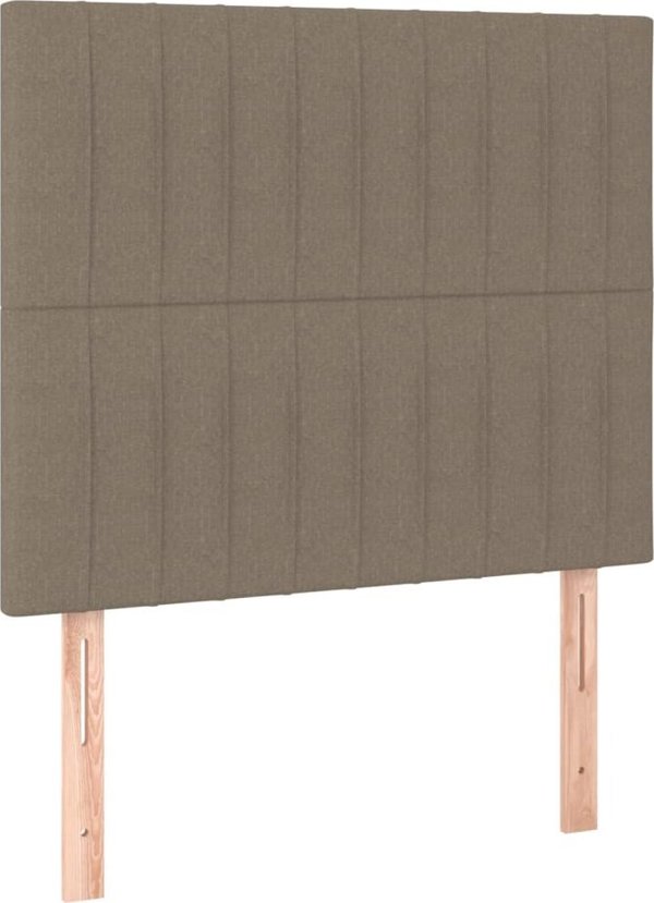 vidaXL Κεφαλάρια κρεβατιού, 2 τεμ., taupe, 100x5x78/88 cm, ύφασμα