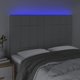 vidaXL Κεφαλάρι κρεβατιού με LED, ανοιχτό γκρι, 144x5x118/128 cm, ύφασμα