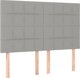 vidaXL Κεφαλάρι κρεβατιού με LED, ανοιχτό γκρι, 144x5x118/128 cm, ύφασμα