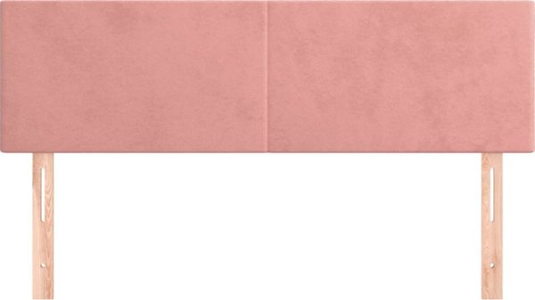 vidaXL Πλάτες κρεβατιού, 2 τεμάχια, ροζ, 72x5x78/88 εκ., βελούδινο