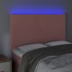 vidaXL Κεφαλάρι για κρεβάτι με LED, ροζ, 144x5x118/128 cm, βελούδο