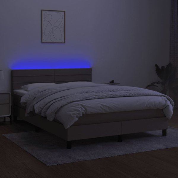 vidaXL Λύκνο κοντινεντάλ με στρώμα, taupe, 140x200 cm, ύφασμα