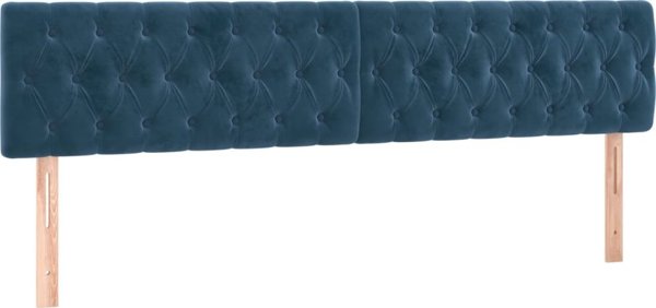 vidaXL Λόζκο κοντινεντάλ με στρώμα και LED, μπλε βελούδο 180x200cm