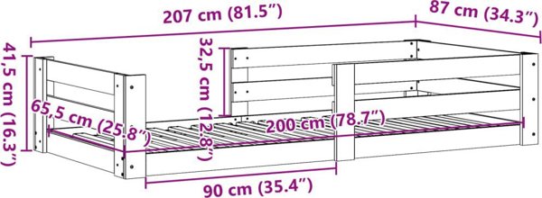 vidaXL Κρεβατοκάμαρα χωρίς στρώμα, λευκή, 80x200 cm, φυσικό πεύκο