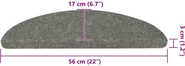 vidaXL Αυτοκόλλητα Πατήματα Σκαλιών 20τμχ. Γκρι 56x17x3εκ.