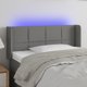 vidaXL Κεφαλάρι κρεβατιού με LED, σκούρο γκρι, 93x16x78/88 εκ., ύφασμα