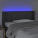 vidaXL Κεφαλάρι κρεβατιού με LED, σκούρο γκρι, 93x16x78/88 εκ., ύφασμα