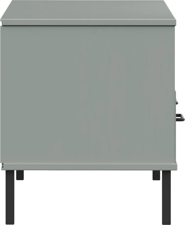 vidaXL Szafka pod TV OSLO, metalowe nozki, szara, sosnowa