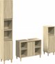 vidaXL Σετ 3 τεμαχίων επίπλων μπάνιου, χρώμα βελανιδιά Sonoma