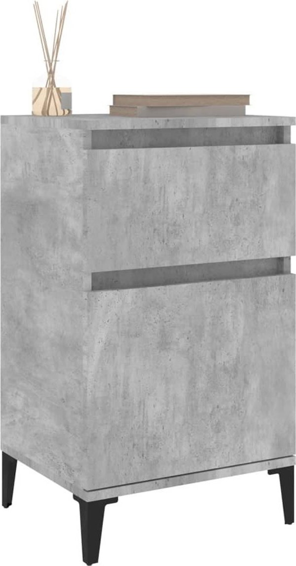 vidaXL Κομοδίνα, 2 τεμάχια, Απόχρωση Μπετό, 40x35x70 εκ.