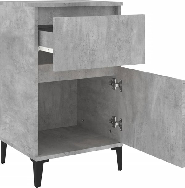 vidaXL Κομοδίνα, 2 τεμάχια, Απόχρωση Μπετό, 40x35x70 εκ.