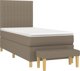 vidaXL Κρεβάτι Continental με Στρώμα, Taupe, Υφασμάτινο, 100x200 cm