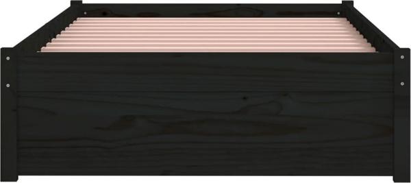 vidaXL Rama lozka, czarna, lite drewno, 90x190 cm, pojedyncza