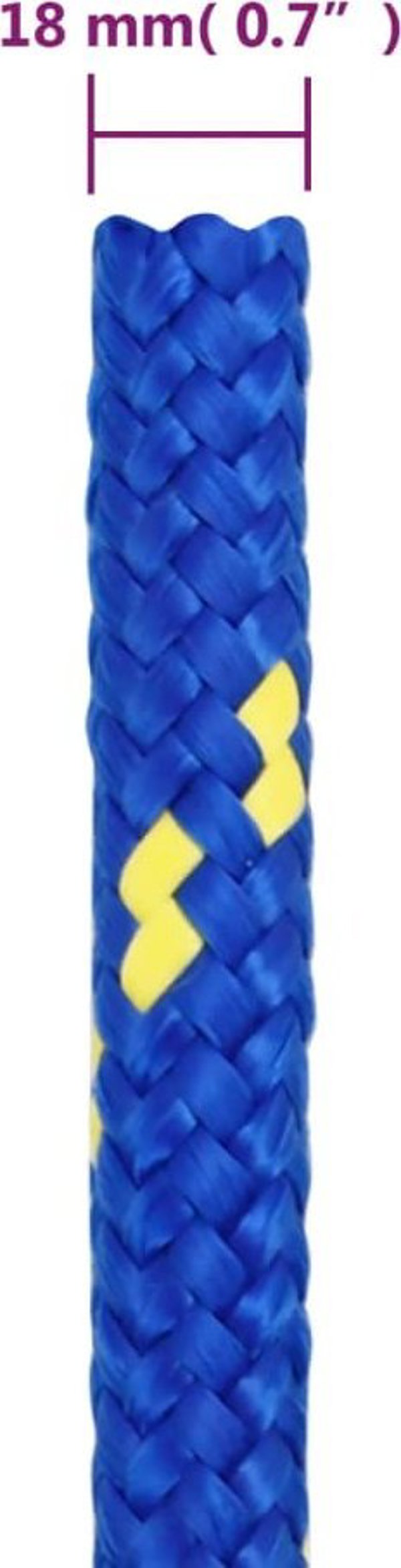 vidaXL Σχοινί Ιστιοπλοΐας, Μπλε, 18 mm, 100 m, Πολυπροπυλένιο