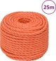 vidaXL Linka robocza, πορτοκαλί, 14 mm, 25 m, πολυπροπυλένιο