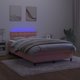 vidaXL Κρεβάτι κοντινεντάλ με στρώμα και LED, ροζ βελούδο 120x200cm