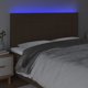 vidaXL Κεφαλάρι κρεβατιού με LED, σκούρο καφέ ύφασμα, 160x5x118/128 cm