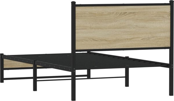 vidaXL Metalika korfiza krevatiou drou sonoma 107x203 cm