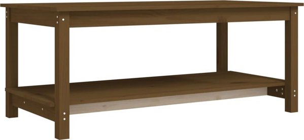 vidaXL Τραπέζι καφέ, μελί καφέ, 110x55x45 cm, από καθαρό πεύκο