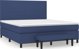 vidaXL Κρεβάτι Continental με Στρώμα, Μπλε, Υφασμάτινο, 160x200 cm