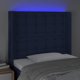 vidaXL Επένδυση κεφαλιού κρεβατιού με LED, μπλε, 93x16x118/128 cm, ύφασμα