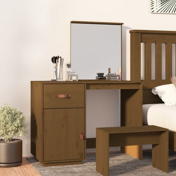 vidaXL Τουαλέτα μέλι καφέ 95x50x134 cm από ξύλο πεύκου
