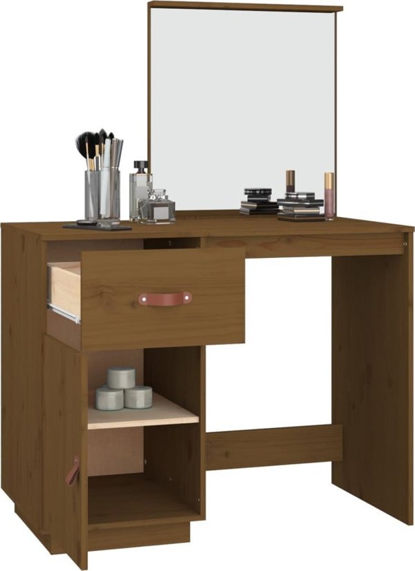 vidaXL Τουαλέτα μέλι καφέ 95x50x134 cm από ξύλο πεύκου