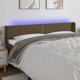 vidaXL Κεφαλάρι κρεβατιού με φως LED, σκούρο καφέ, 183x16x78/88 cm, ύφασμα