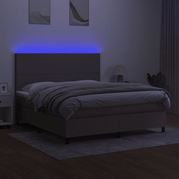 vidaXL Κρεβάτι Continental με Στρώμα, Taupe, 180x200 εκ., Ύφασμα